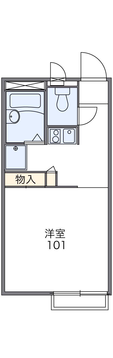 レオパレスコゥジィーコート(1K/1階)の間取り写真