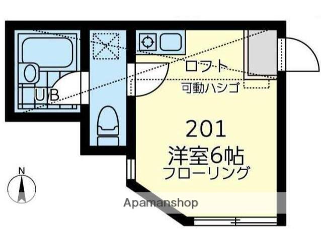 サザンリビエラ多摩川(ワンルーム/2階)の間取り写真