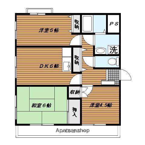ラ メゾン ドゥ 犬飼(3DK/3階)の間取り写真