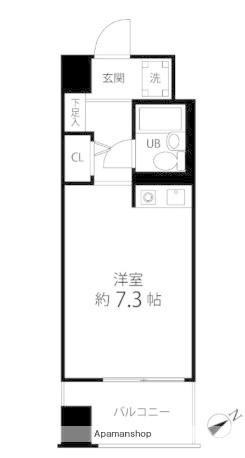 IWASAKI BLDG(ワンルーム/6階)の間取り写真