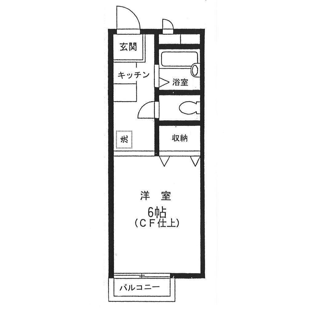 メゾンロレーヌ(ワンルーム/1階)の間取り写真