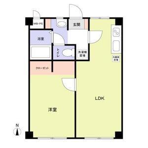 コーポ・ウエストアイランド(1LDK/1階)の間取り写真