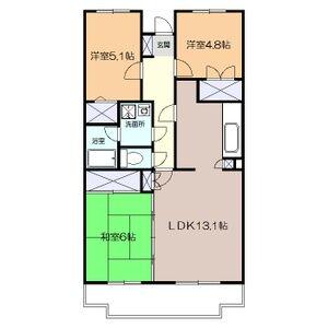 エスポアール高森(3LDK/1階)の間取り写真