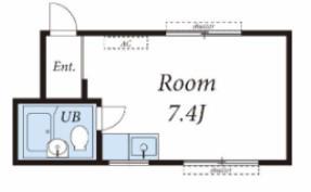 フジハイツ(ワンルーム/2階)の間取り写真