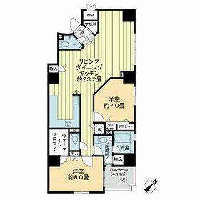 グランドステージ海岸通(2LDK/3階)の間取り写真