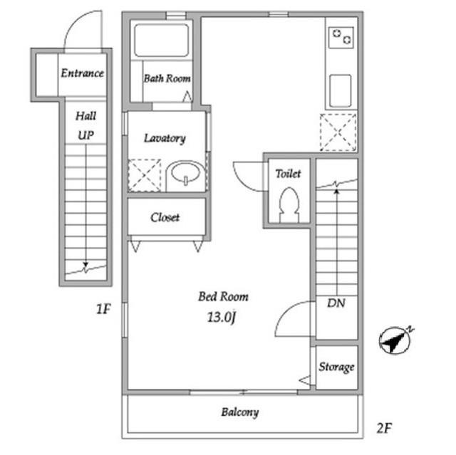 SKYGARDEN(ワンルーム/2階)の間取り写真