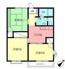 エイムⅠ(3K/2階)の間取り写真