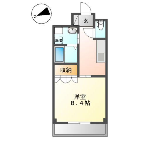 ラビエール鎌倉(1K/3階)の間取り写真