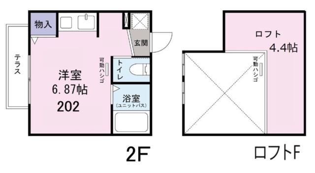 ランドヒルズ西谷(ワンルーム/2階)の間取り写真