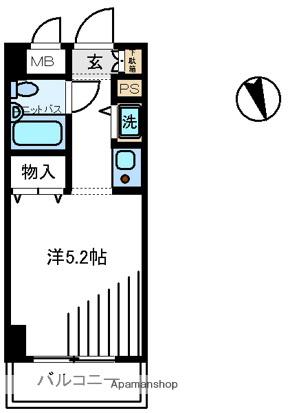 日興パレス伊勢佐木町北PARTⅢ(ワンルーム/3階)の間取り写真