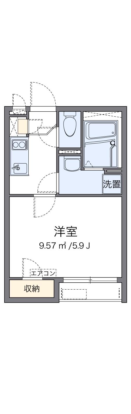 クレイノLUMINOUS(1K/2階)の間取り写真