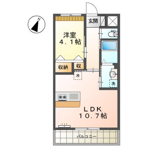 モンテ・スリーズ(1LDK/1階)の間取り写真