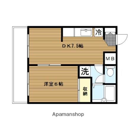 第3野本ビル(1LDK/2階)の間取り写真