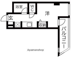 シャロン本厚木(ワンルーム/2階)の間取り写真