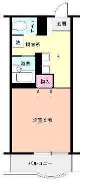 ル・シェルキタカドⅡ(1K/3階)の間取り写真