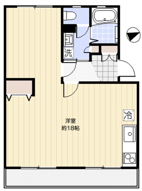 あべりあ(ワンルーム/1階)の間取り写真