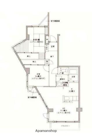 シェ・ノートフ桑原台(2LDK/4階)の間取り写真