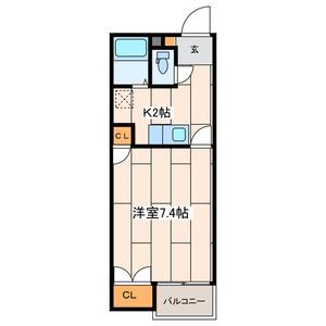 公郷エスポア(1K/2階)の間取り写真