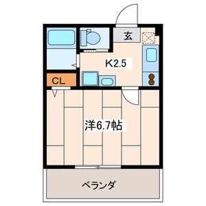 レジデンス綱島上町(1K/2階)の間取り写真