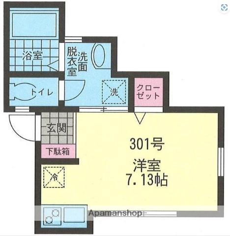 NUAGE井土ヶ谷(ワンルーム/3階)の間取り写真