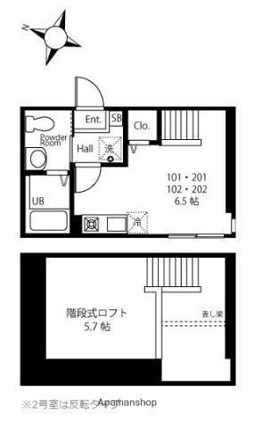 ハーミットクラブハウス神奈川新町2(ワンルーム/2階)の間取り写真