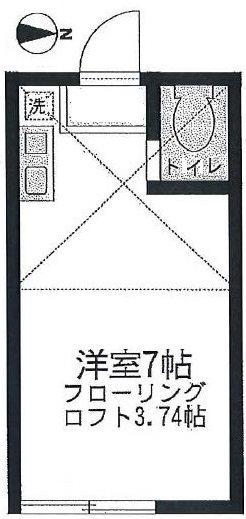 ユナイト川崎大師エル・パティオ(ワンルーム/1階)の間取り写真