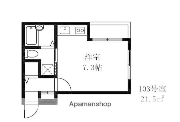 ヨコハマ マジェスティックルーツ(ワンルーム/1階)の間取り写真
