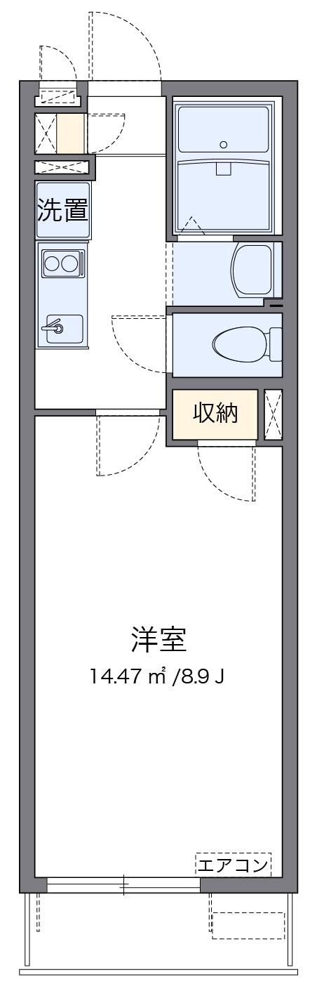 クレイノシャトーブランカⅡ(1K/2階)の間取り写真