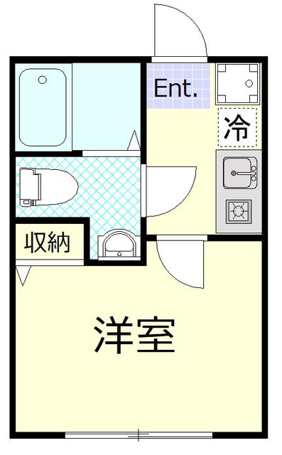 COLORZ HIYOSHI(1K/1階)の間取り写真
