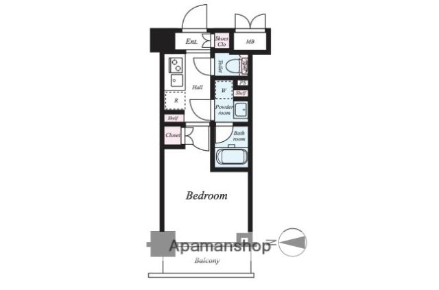 ハーモニーレジデンス武蔵小杉002(1K/7階)の間取り写真
