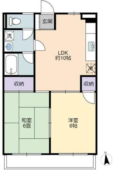 平成コーポ(2LDK/1階)の間取り写真