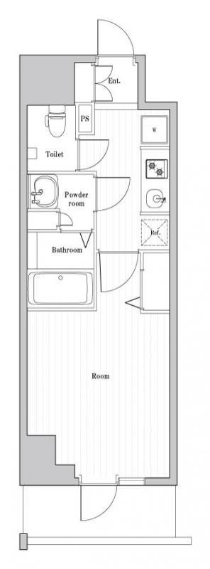 小田急伊勢原駅前マンション(1K/5階)の間取り写真