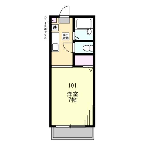 メゾン・ド・ミモザ(1K/2階)の間取り写真