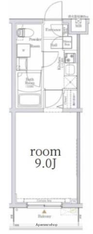 LOG池上(1K/4階)の間取り写真