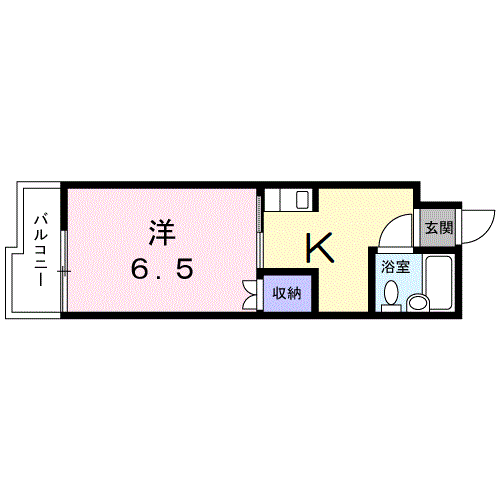 カーサビアンカ(1K/4階)の間取り写真