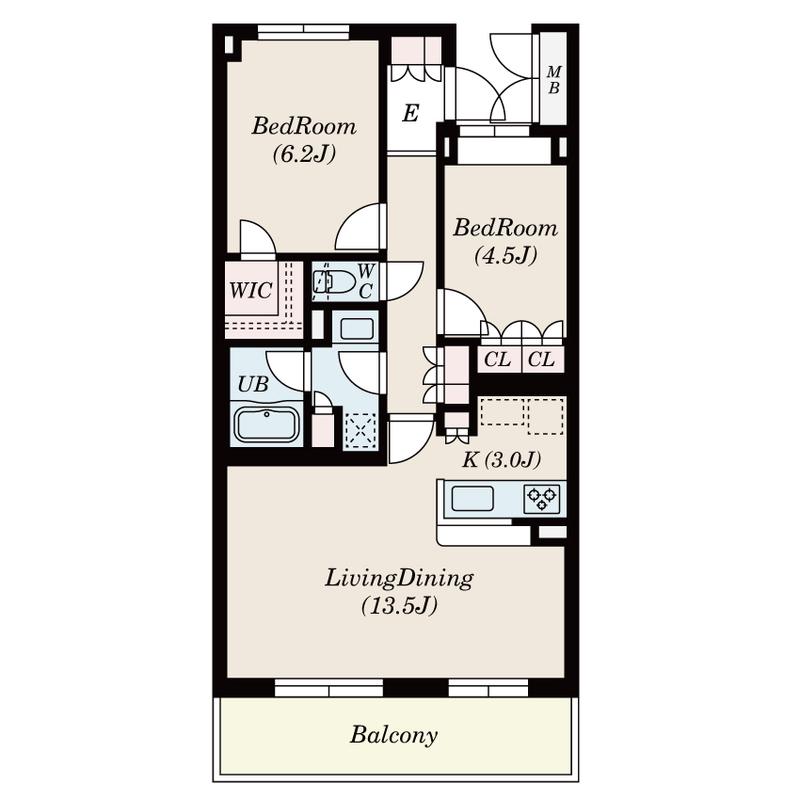 S-FORT横浜青葉台(2LDK/5階)の間取り写真