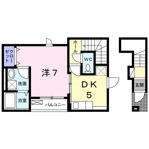 横浜線 古淵駅 徒歩16分 2階建 築3年(1DK/2階)の間取り写真
