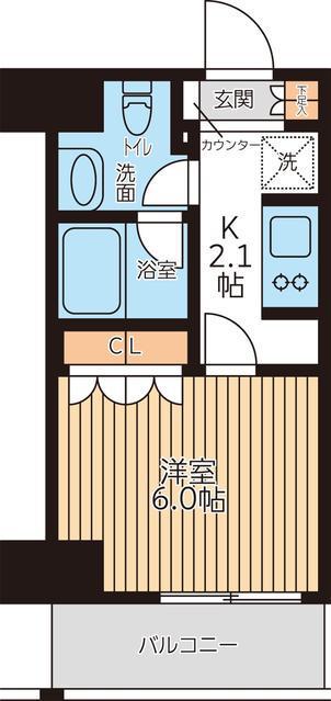 CITY LUX TOBE(1K/10階)の間取り写真