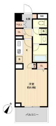 グラディート町田(ワンルーム/4階)の間取り写真