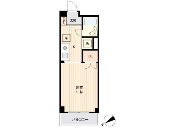 エトワール釜や(ワンルーム/3階)の間取り写真