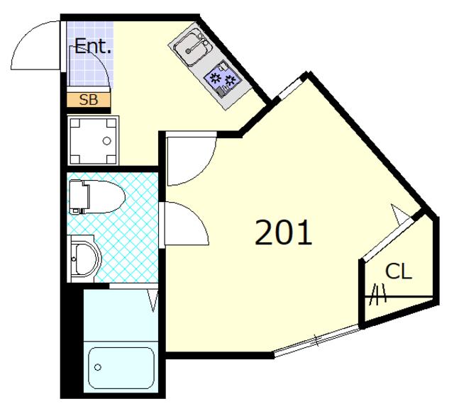 CSスクエア(1K/2階)の間取り写真