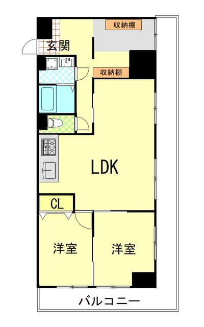 エンゼルハイム綱島第2(2LDK/2階)の間取り写真