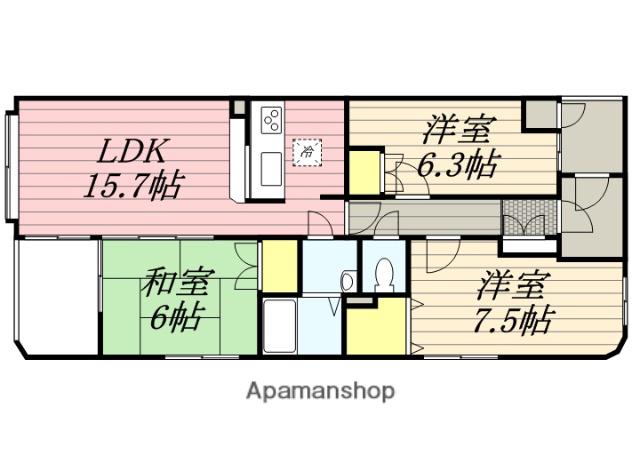 フィールド・サン(3LDK/3階)の間取り写真