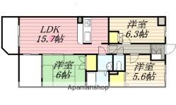 フィールド・サン(3LDK/4階)の間取り写真