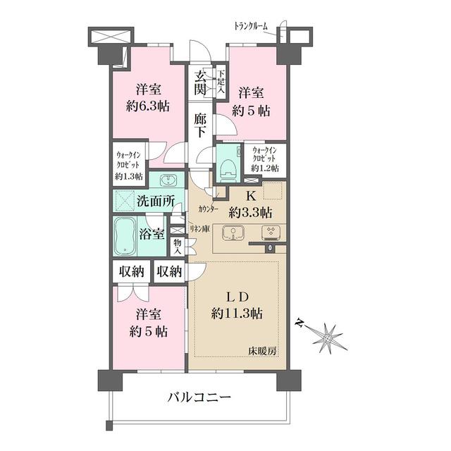 ザ・パークハウス横浜川和町テラス 10階階 間取り