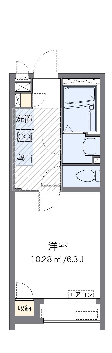 クレイノひまわりC(1K/1階)の間取り写真