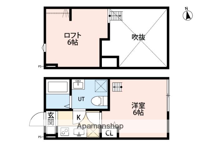 ラ・プリマベーラ(1K/2階)の間取り写真