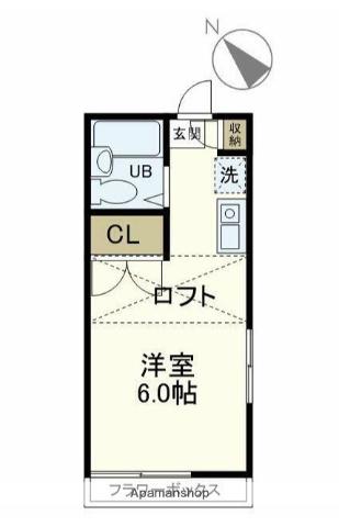 ピュア戸塚(ワンルーム/2階)の間取り写真