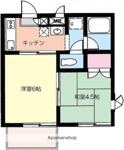 コルテ湘南(2K/2階)の間取り写真