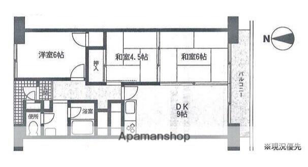 ニュー大船マンション(3DK/3階)の間取り写真